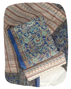 DRAVINAM Trends Jaipuri Print Cambric Cotton Unstitched Salwar Suit Dress Material for Women with Mulmul Cotton Dupatta