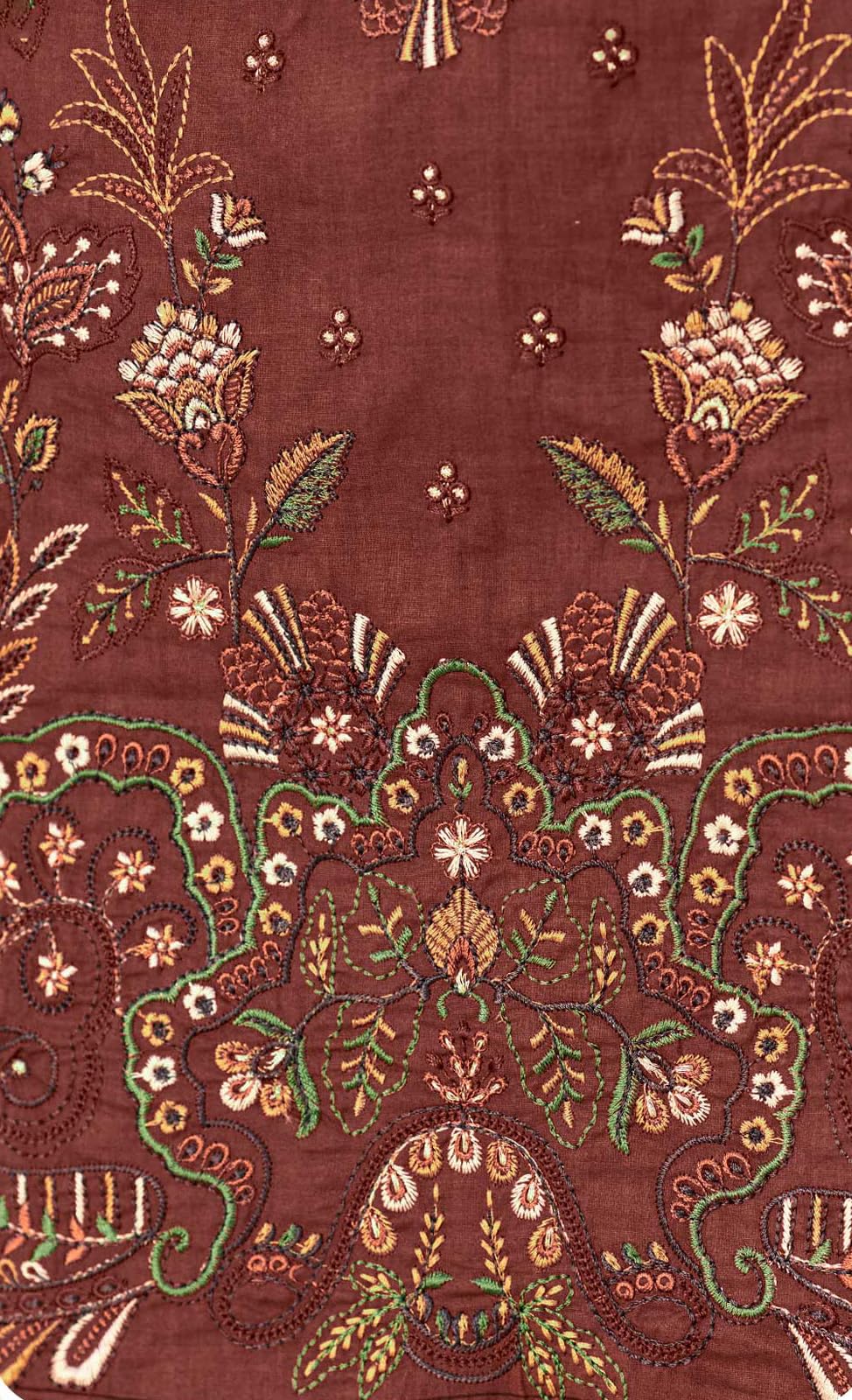 DRAVINAM Trends Women's Pure Lawn Cotton Pakistani Embroidered Suit Dress Material with Unstitched Bottoms and Cotton Dupatta