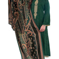 DRAVINAM Trends Women's Digital printed Zari Embroidered Pure Woolen Pashmina Unstitched Salwar suit Dress Material with Pure Pashmina Shawl Dupatta