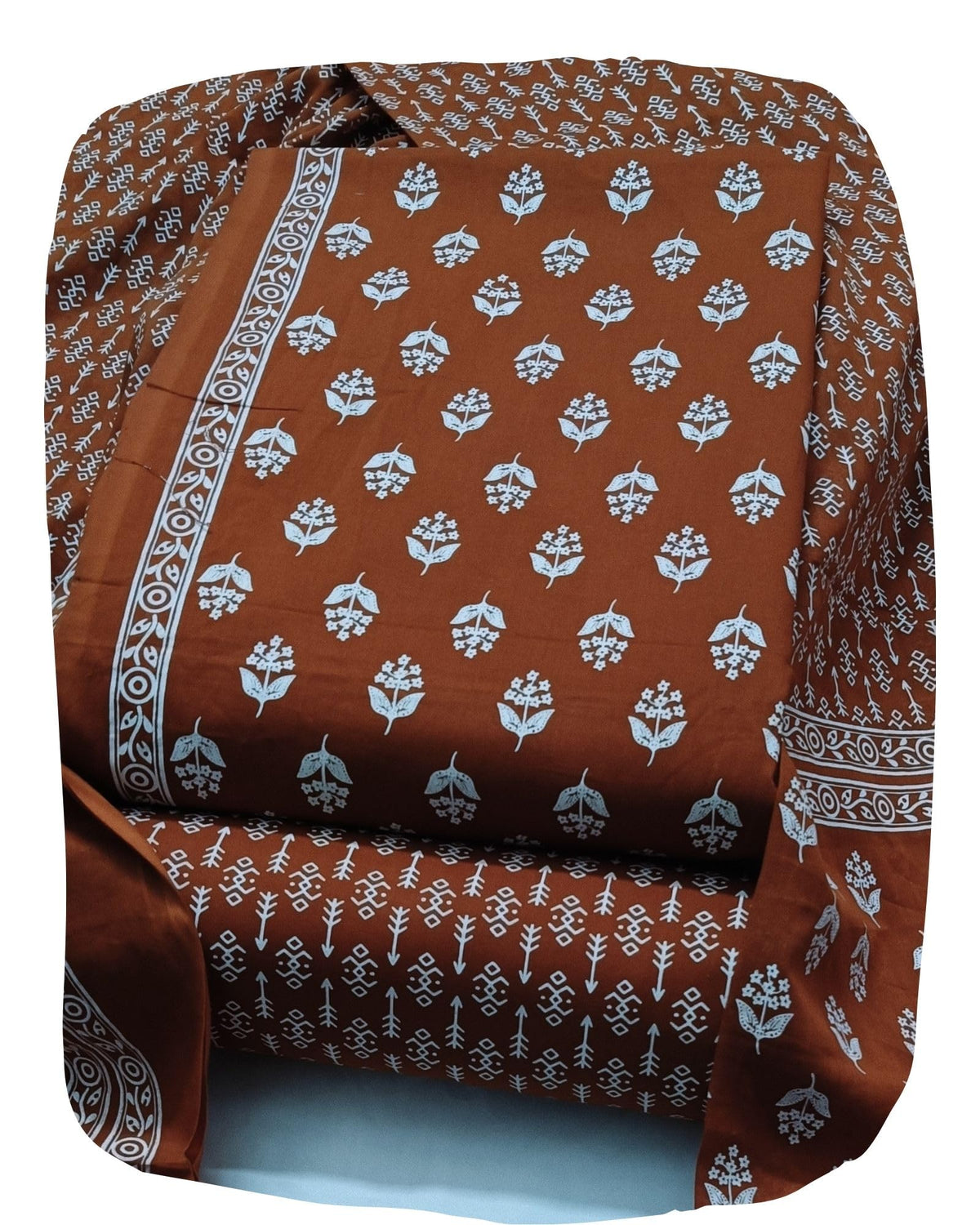 DRAVINAM Trends Jaipuri Print Cambric Cotton Unstitched Salwar Suit Dress Material for Women with Mulmul Cotton Dupatta