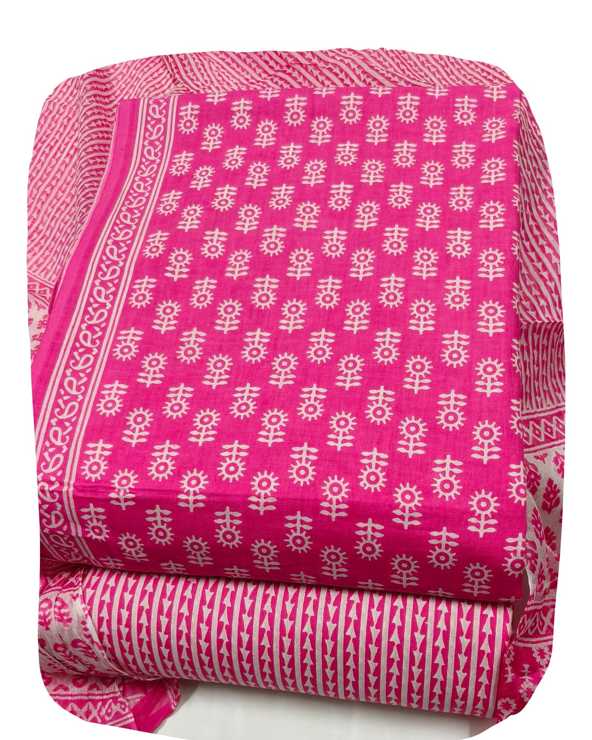 DRAVINAM Trends Jaipuri Print Cambric Cotton Unstitched Salwar Suit Dress Material for Women with Mulmul Cotton Dupatta