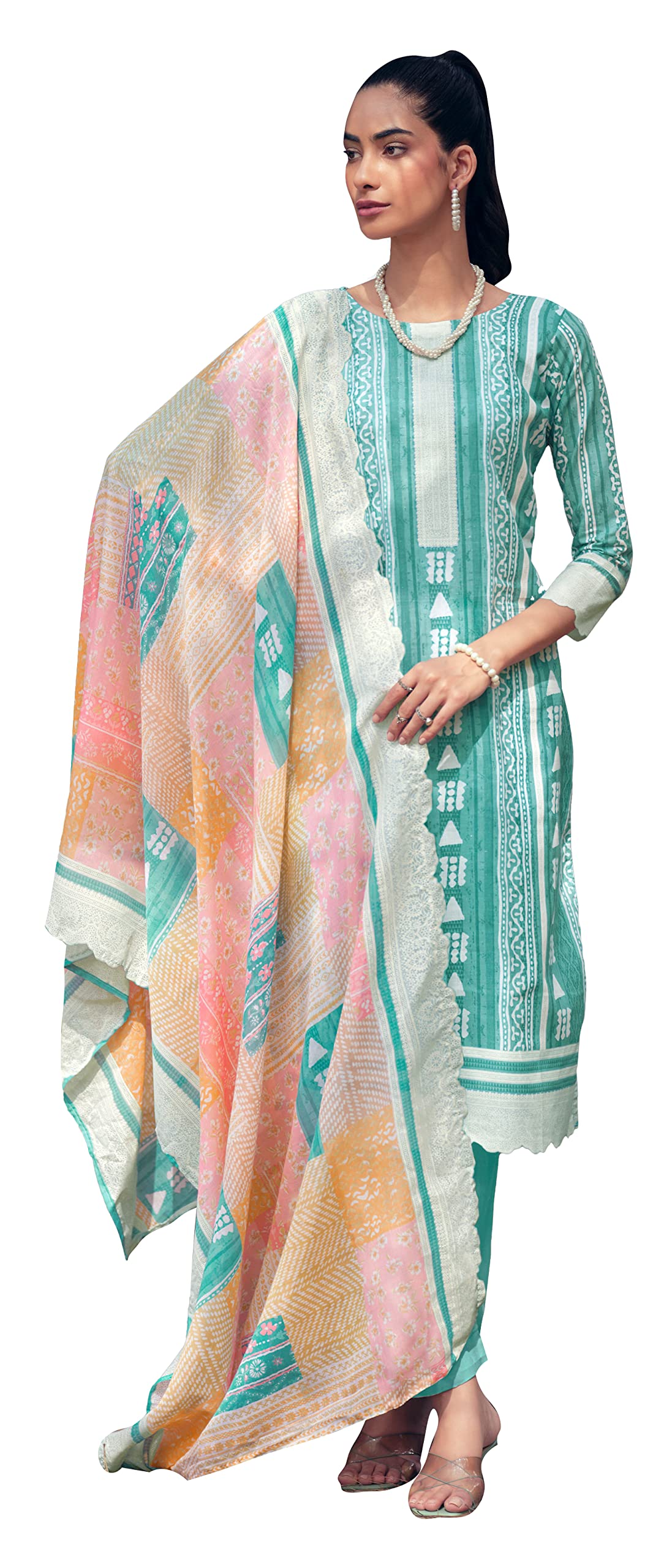 DRAVINAM Trends Unstitch Cotton Salwar Suit Set
