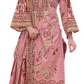 DRAVINAM Trends Women's Unstitched Pakistani Digital Print Embroidered Pure Cotton Salwar Suit Dress Materials with Cotton Embroidered Cutwork Dupatta