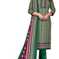 DRAVINAM Trends Women's Unstitched Kaani Print Pashmina Winter wear Dress Material Fabric for Salwar Suit with printed pashmina Kashmiri shawl dupatta (Green)