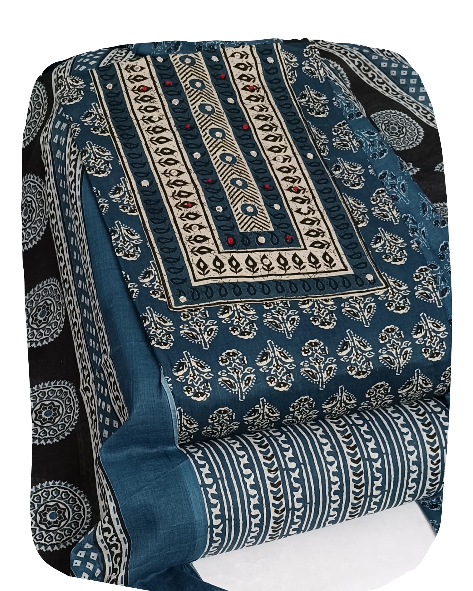 DRAVINAM Trends Women's Cambric Cotton Dress Material | Unstitch Printed Suit Set with Cotton Dupatta