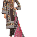DRAVINAM Trends Unstitched Suit Material Karachi Lawn Cotton Pakistani Digital Printed Embroidered Kameez with Unstitched Bottoms and Cotton Dupatta