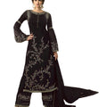 DRAVINAM Trends Women's Faux Georgette Semi Stitched Top With Unstitched Santoon Bottom and Net Dupatta Embroidered Straight Kurta Dress Material (Kurta Set)