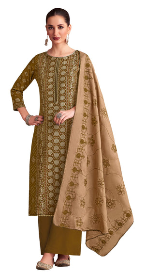 DRAVINAM Trends Women's Unstitched Rayon Salwar Suit Dress Material – Viscose Rayon Printed Hand work Top, Rayon Unstitch Bottom and Embroidered Cotton Dupatta