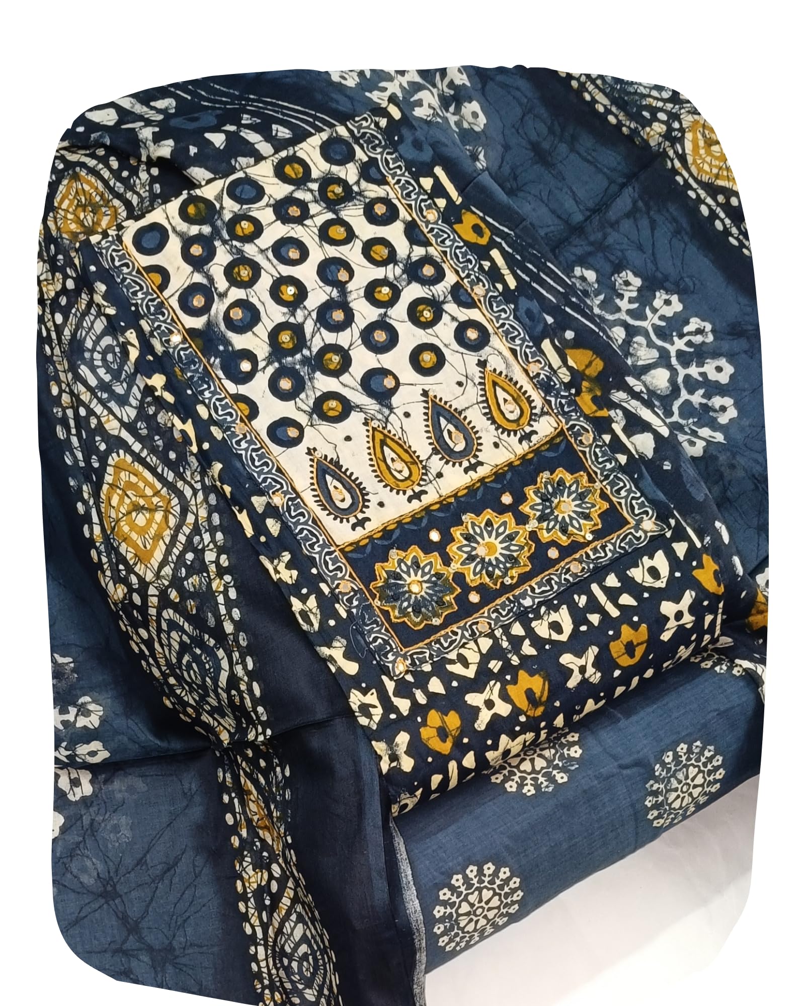 DRAVINAM Trends Women's Cambric Cotton Dress Material | Unstitch Printed Suit Set with Cotton Dupatta