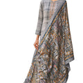 DRAVINAM Trends Women's Unstitched self Digital Print Hand embroidered Pure Woollen Pashmina Salwar Suit Dress Material with digital printed Pure woolen shawl dupatta (Grey)