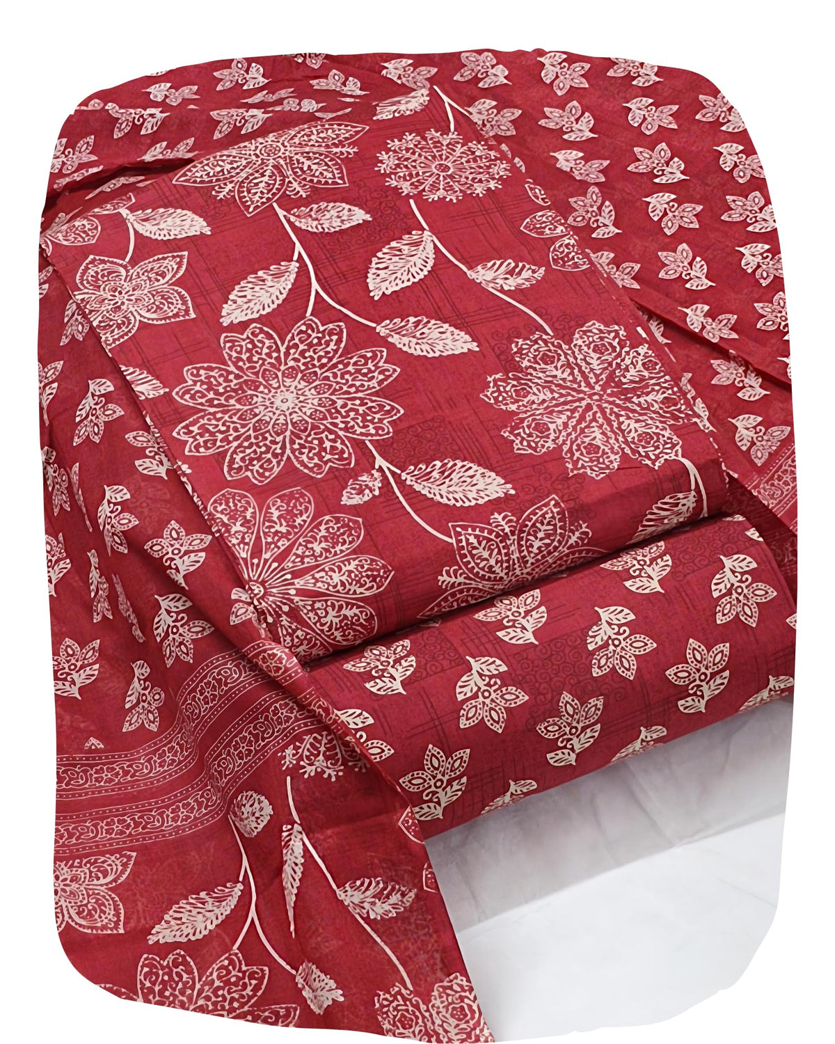 DRAVINAM Trends Discharge Prints Pure Soft Cotton Unstitched Salwar Suit Dress Material with Cotton Dupatta