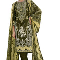 DRAVINAM Trends Kurti 2.50 mtrs, Pure Cotton (3 mtrs apx), Pure MAL MAL Cotton Dupatta Digital Print|Mehandi Green