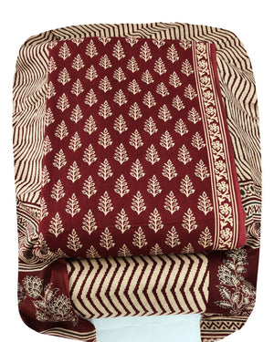 DRAVINAM Trends Jaipuri Print Cambric Cotton Unstitched Salwar Suit Dress Material for Women with Mulmul Cotton Dupatta