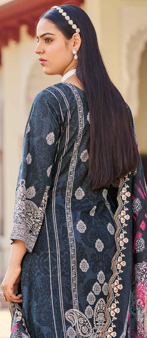 DRAVINAM Trends Women's Unstitched Salwar Suit Dress Material - Cotton Digital Printed Organza Embroidered Kameez II Unstitch Bottoms II Cotton Dupatta
