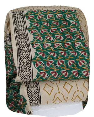 DRAVINAM Trends Women's Jaipuri Pure Cotton Handmade Floral Block Bagh Print Unstitched Dress Material Set with Dupatta (Top, Bottom, and Dupatta Fabric)