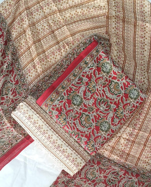 DRAVINAM Trends Jaipuri Print Cambric Cotton Unstitched Salwar Suit Dress Material for Women with Mulmul Cotton Dupatta