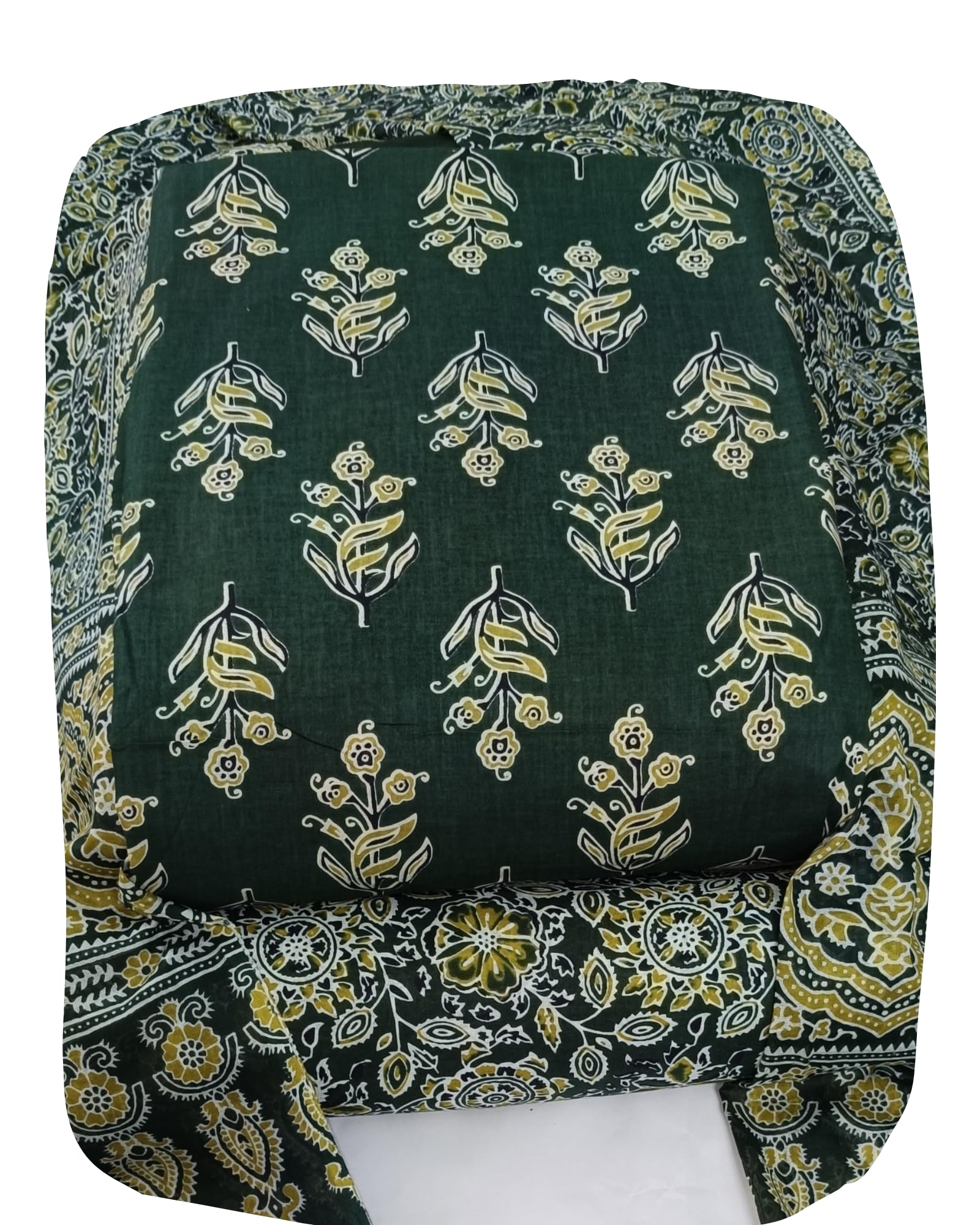 DRAVINAM Trends Jaipuri Print Cambric Cotton Unstitched Salwar Suit Dress Material for Women with Mulmul Cotton Dupatta