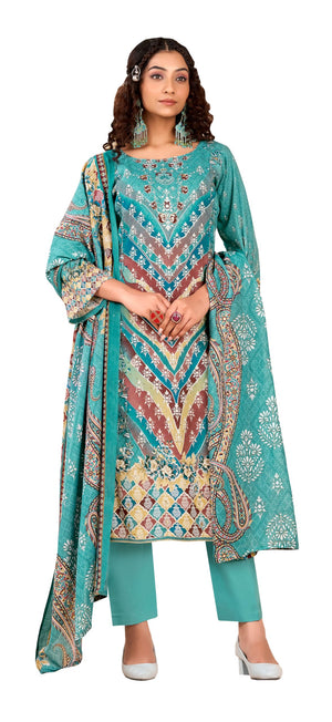 DRAVINAM Trends Kurti 2.50 mtrs, Pure Viscose Rayon (3 mtrs apx), Pure Cotton Mal Mal Print (2.30|Grey