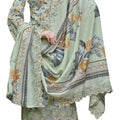 DRAVINAM Trends Women's Stitched Digital Print Embroidered Scalloping Cutwork Pure Cotton Kurta Pant Suit Set with Cotton Embroidered Scalloping Cutwork Dupatta (XL / 42)
