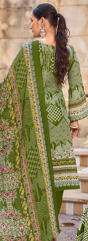 DRAVINAM Trends Women's Unstitched Salwar Suit Dress Material - Cotton Digital Printed Organza Embroidered Kameez II Unstitch Bottoms II Cotton Dupatta