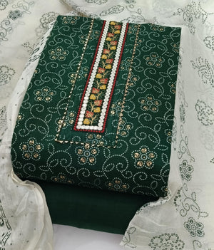 DRAVINAM Trends Women's Ethnic Pure Cotton Jaipuri Printed Unstitched Salwar Suit Dress Material with Dupatta