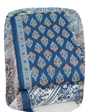 DRAVINAM Trends Jaipuri Print Cambric Cotton Unstitched Salwar Suit Dress Material for Women with Mulmul Cotton Dupatta