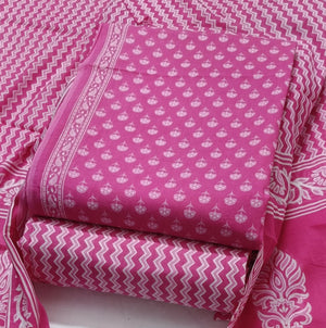 DRAVINAM Trends Jaipuri Print Cambric Cotton Unstitched Salwar Suit Dress Material for Women with Mulmul Cotton Dupatta