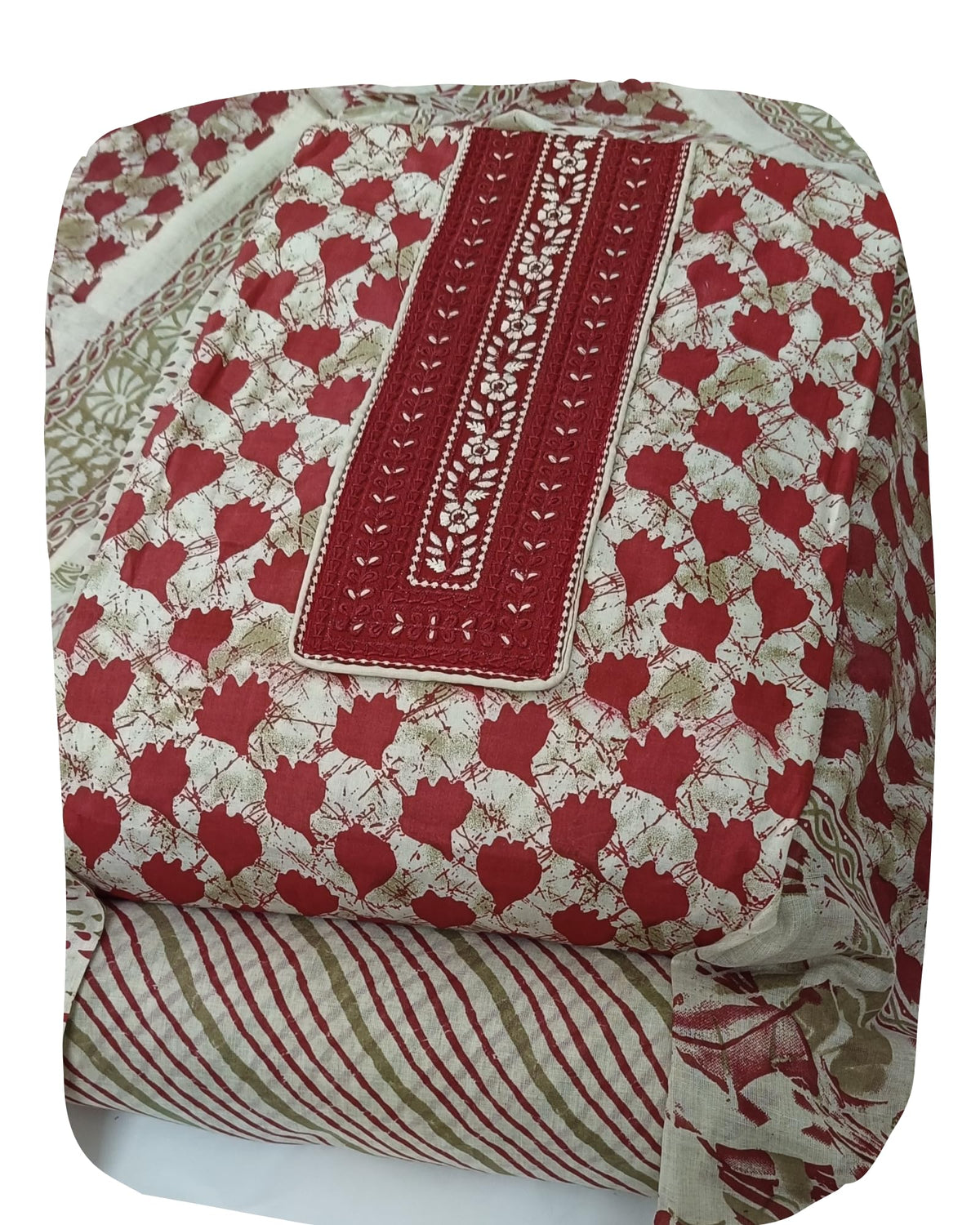 DRAVINAM Trends Women's Cambric Cotton Dress Material | Unstitch Printed Suit Set with Cotton Dupatta