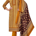 DRAVINAM Trends Women's Unstitched Kaani Print Pashmina Winter wear Dress Material Fabric for Salwar Suit with printed pashmina Kashmiri shawl dupatta (Yellow)