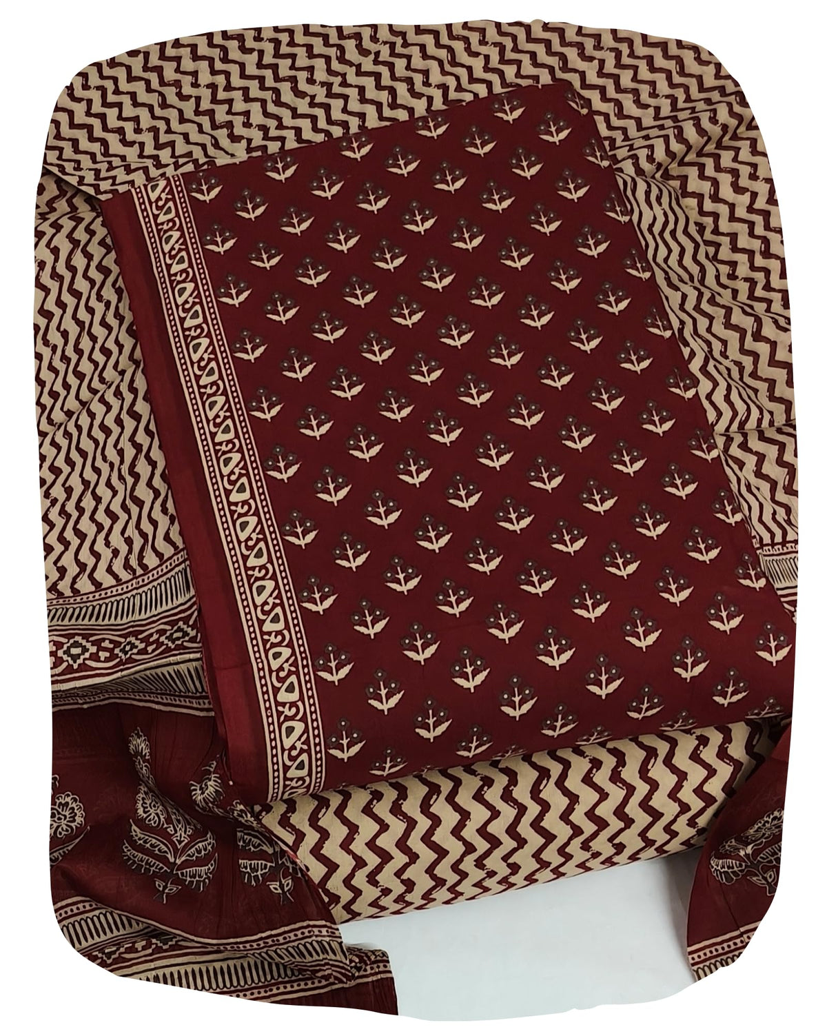 DRAVINAM Trends Jaipuri Print Cambric Cotton Unstitched Salwar Suit Dress Material for Women with Mulmul Cotton Dupatta