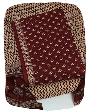 DRAVINAM Trends Jaipuri Print Cambric Cotton Unstitched Salwar Suit Dress Material for Women with Mulmul Cotton Dupatta