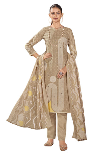 DRAVINAM Trends Women's Unstitched Salwar Suit Dress Material - Cotton Digital Printed Organza Embroidered Kameez II Unstitch Bottoms II Cotton Dupatta