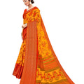 DRAVINAM Trends Women's Jacquard Cotton Linen Printed Border Saree with Blouse Piece