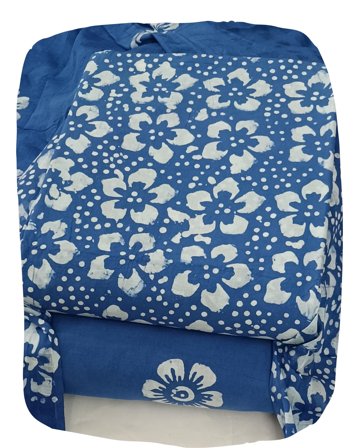 DRAVINAM Trends Unstitched Jaipuri Handmade Wax Batik Print Soft Cotton Dress Material with Dupatta