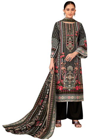 DRAVINAM Trends Women's Unstitched Salwar Suit Dress Material - Cotton Digital Printed Organza Embroidered Kameez II Unstitch Bottoms II Cotton Dupatta