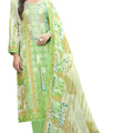 DRAVINAM Trends Women's Pure Cotton Printed Embroidery Work Stitched Pant Suit Set with Dupatta For Daily , Office , Casual , Traditional . (Green, XL, Stitched Suit)