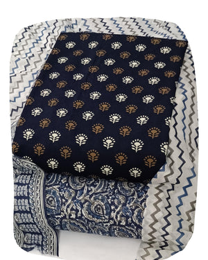 DRAVINAM Trends Women's Ethnic Pure Cotton Jaipuri Printed Unstitched Salwar Suit Dress Material with Dupatta