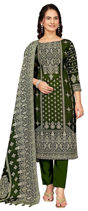 DRAVINAM Trends Women's Unstitched Winter Wear Digital Printed Heavy Woolen Pashmina Salwar Suit Dress Material with Printed Shawl Dupatta