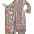 DRAVINAM Trends Women's Unstitched Salwar Suit Dress Material - Pure Cambric Cotton Pakistani Print Embroidered Kameez II Pure Cotton Bottoms II Pure Cotton Dupatta