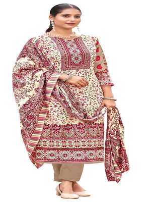 DRAVINAM Trends Women's Unstitched Kashmiri Print Woollen Pashmina Salwar Suit Dress Material with Pashmina Printed Shawl Dupatta (Free Size) (Grey)