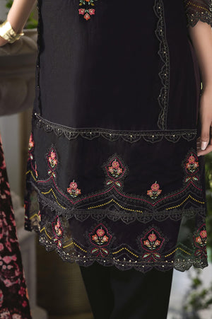 DRAVINAM Trends Women's Unstitched Lawn Cotton Karachi Embroidered Suit Material - Lawn Cotton Heavy Karachi Embroidered Shirt with Heavy Daman Work II Cotton Bottoms II Cotton Digital Printed Dupatta