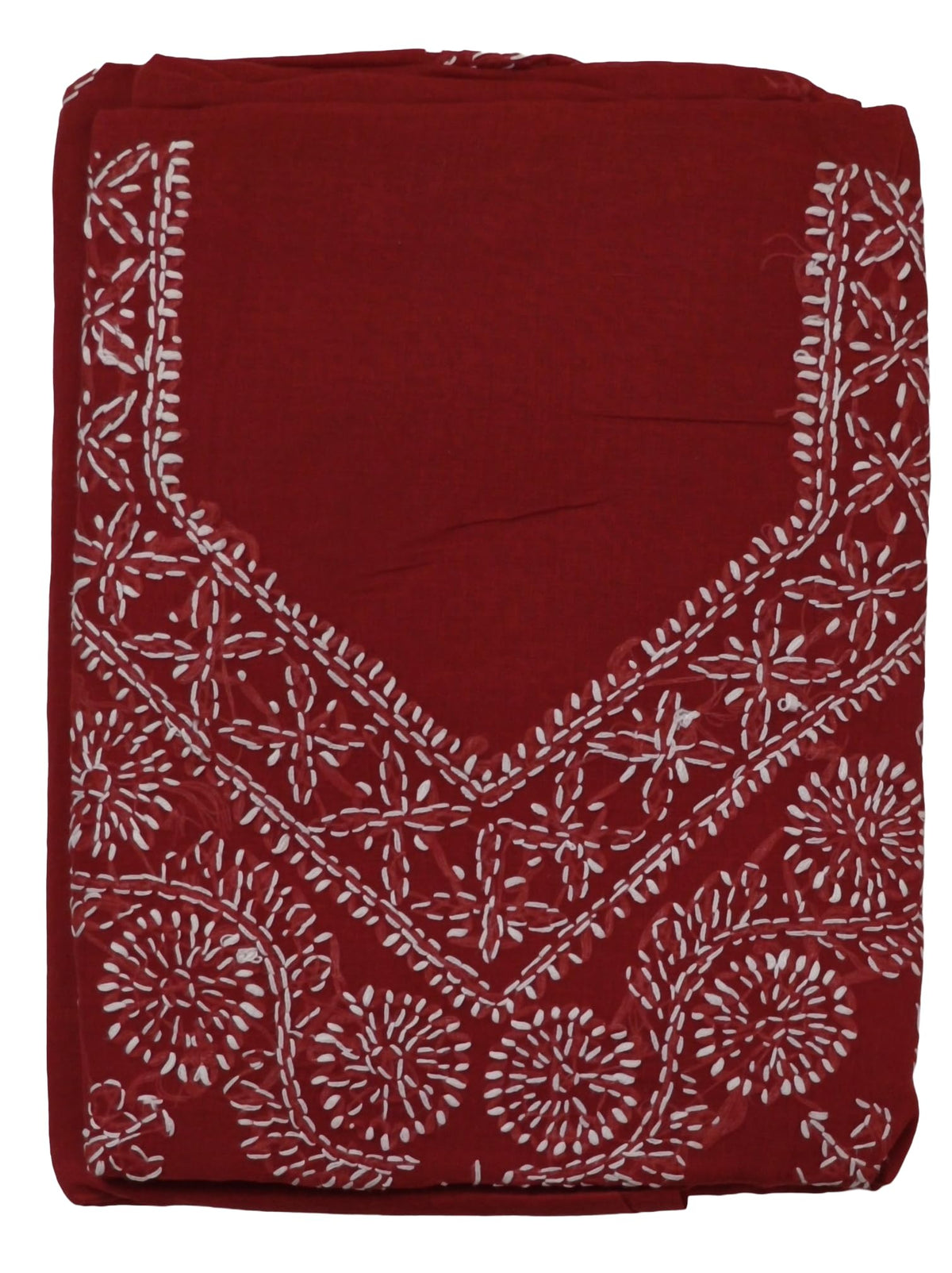 DRAVINAM Trends Women’s Cotton Unstitched Chikankari Suit Set with Dupatta & Bottom | Hand-Embroidered Lucknowi Dress Material | Premium Ethnic Wear for Women | Free Size (3-Piece)