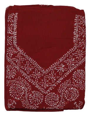 DRAVINAM Trends Women’s Cotton Unstitched Chikankari Suit Set with Dupatta & Bottom | Hand-Embroidered Lucknowi Dress Material | Premium Ethnic Wear for Women | Free Size (3-Piece)