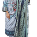 Unstitched Pakistani Print Embroidered Cotton Suit Dress Materials with Dupatta