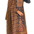 DRAVINAM Trends Women's Winter wear Pure Handloom Jacquard Weaving Wool pashmina salwar suit Dress material with Pure Handloom Weaving Pashmina wool shawl dupatta (Grey)