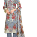 DRAVINAM Trends Unstitched Cotton Suit Pakistani Print Embroidered Dress Materials with Cotton Dupatta