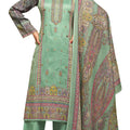 DRAVINAM Trends Women's Unstitched Cotton Salwar Suit Dress Material - Pure Jam Satin Digital Print Embroidered Kameez II Pure Cotton Bottoms II Lawn Cotton Dupatta