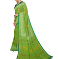 DRAVINAM Trends Women's Woven Pure Linen Cotton Handloom Printed Saree with Blouse Piece (Green)