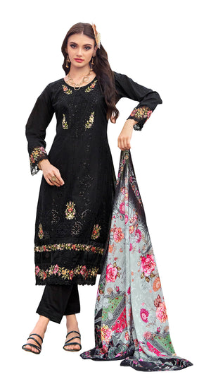 DRAVINAM Trends Kurti 2.50 mtrs, Pure Cotton (3 mtrs apx), Pure MAL MAL Cotton Dupatta Digital Print|Rust