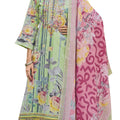 DRAVINAM Trends Women's Pure Cotton Digital Printed Suit with Exclusive Heavy Self-Embroidery Neck & Organza Daman Embroidery | Mal Mal Cotton Printed Dupatta & Bottom – Ready to Wear (SAGE, XL)